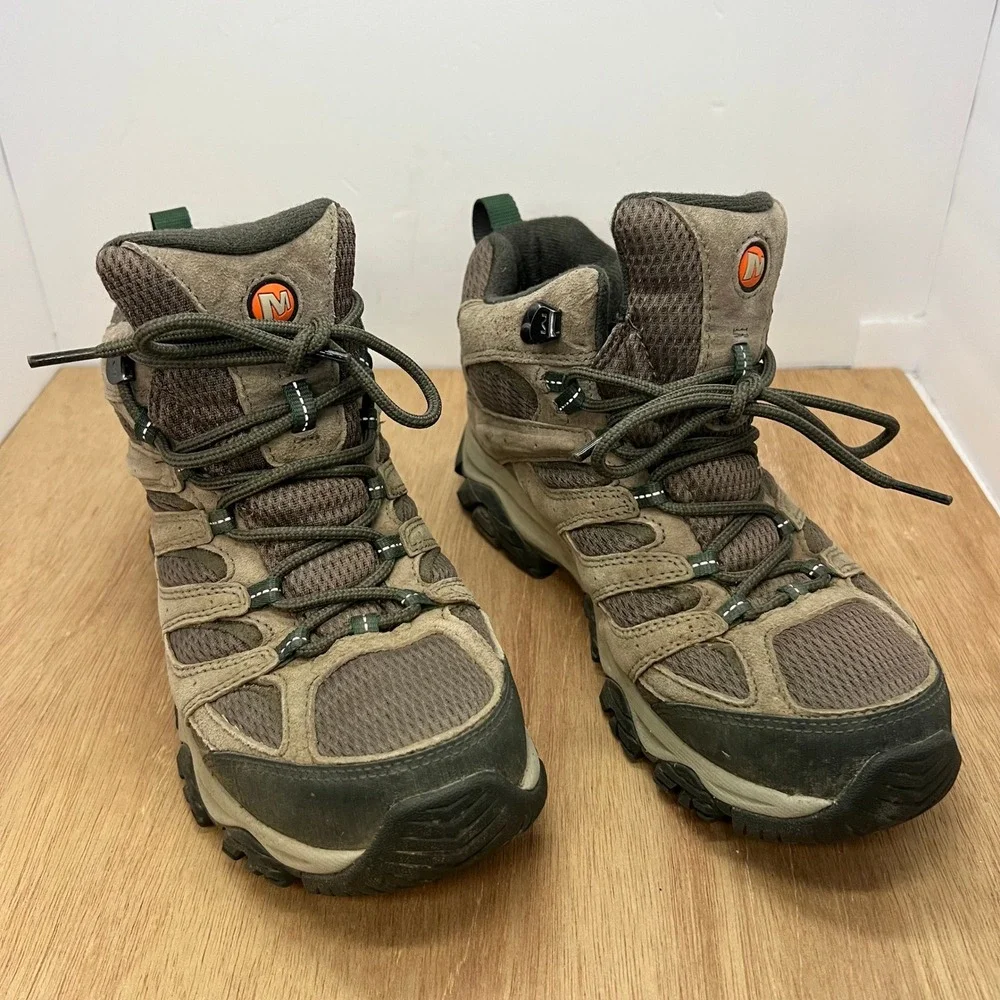 Merrell Moab 3 Mid Waterproof Mens 8 Brown Walnut Hiking Boots J035837 Vibram